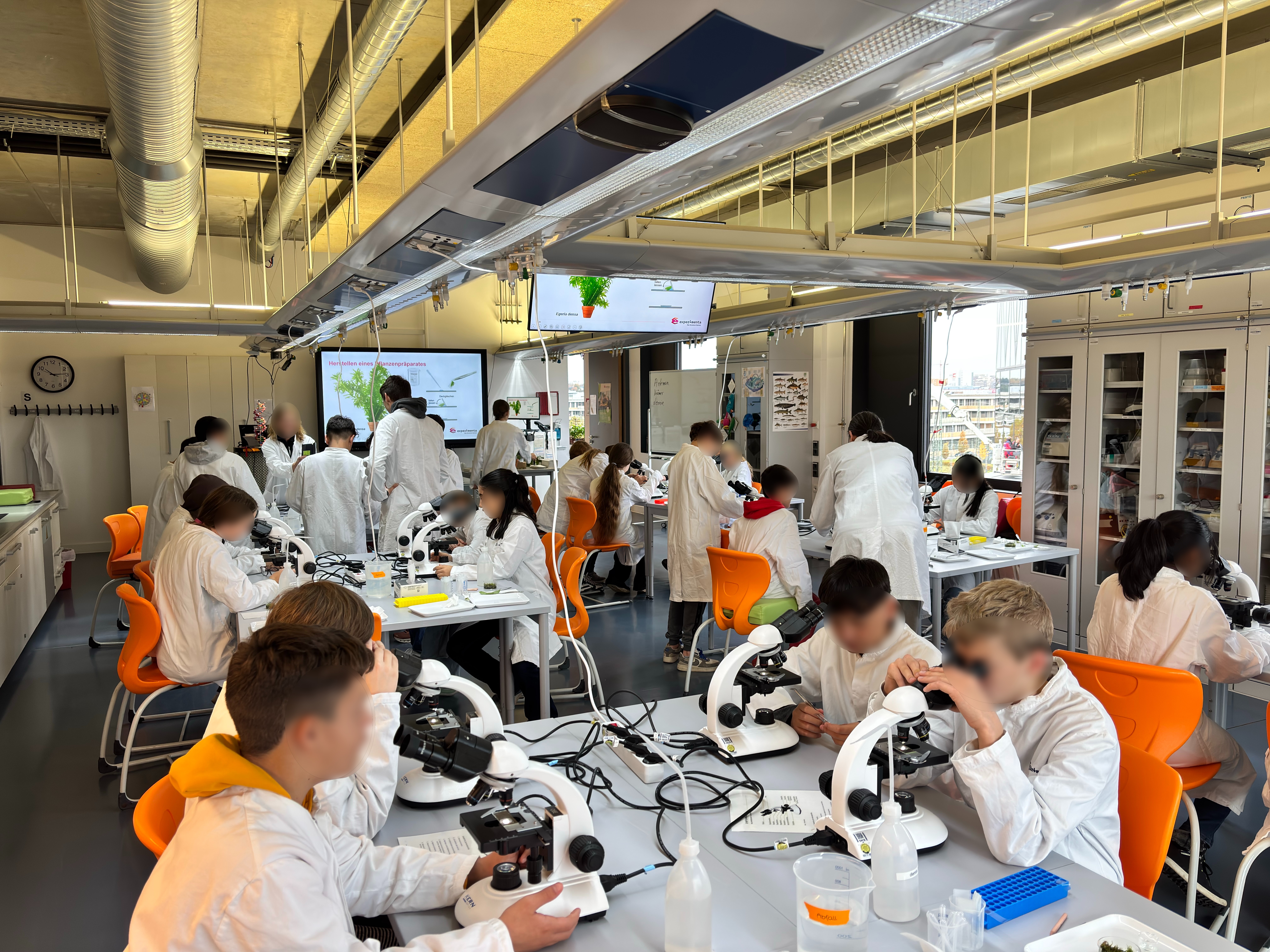 7a beim Laborkurs Winzige Wunder in der experimenta